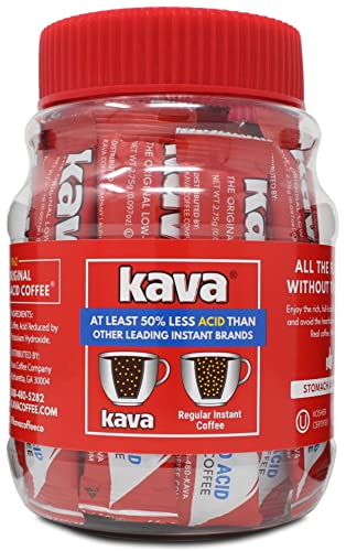 Kava Low Acid Instant Coffee Single Serve Stick Packets, 20 Count (Pack of 6)