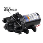 Everflo 12V On-Demand Diaphragm Sprayer Pump - 5.5GPM, 60 PSI, Quick Attach Ports