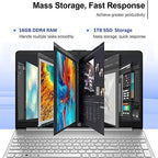 HP Pavilion 15.6" HD Touchscreen Anti-Glare Laptop, 16GB RAM, 1TB SSD Storage, Intel Core Processor up to 4.1GHz, Up to 11 Hours Long Battery Life, Type-C, HDMI, Windows 11 Home, Silver