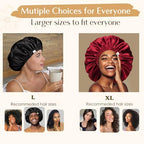 YANIBEST Silk Bonnet Satin Bonnet for Sleeping Women and Men, Adjustable Double Layer Hair Bonnet for Curly Braids Hair