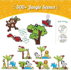 Imagimake Window Art Jungle Suncatcher Kit | Kids Crafts Supplies | Girls Toys Age 6-8 | Arts and Crafts for Kids Ages 8-12 | Creative Fun Craft Kit | Gifts for 5 Year Old Boys & Girls