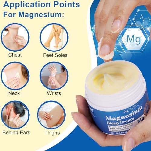 Magnesium Cream for Sleep,Magnesium Lotion,Magnesium Oil,Magnesium Cream for Feet,Magnesium Butter,Soothes Muscle Tension,Relaxation,3.17oz