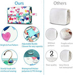 Fintie Portable Toiletry Cosmetic Travel Bag, Large Water Resistant Hanging Makeup Organizer Storage Pouch Case for Women Girls (Raining Hearts)
