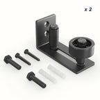 SMARTSTANDARD Sliding Barn Door Floor Guide for Bottom Adjustable Roller - 8 Setup Options for DIYers - Flush Design Bottom Flat Barn Door Floor Guide Stay Roller (Black) 2PCS