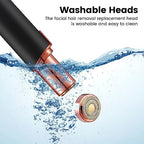 Facial Hair Removal for Women Painless Hair Remover- as Seen on TV Painless Face Shaver-Waterproof Shaver Razor Hair Remover with LED Light for Face Bikini Peach Fuzz Upper Mustache Lip Chin