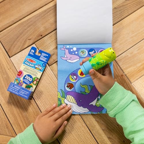 Melissa & Doug Sticker Wow!™ Sea Turtle Bundle: 24-Page Activity Book, Refillable Sticker Stamper, Mini Pad, 500 Stickers, Arts and Crafts for Kids Ages 3+