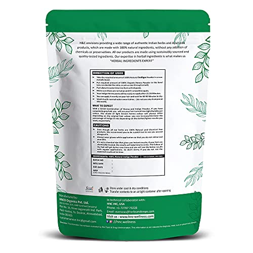 100% Natural Indigo Powder for Hair- 1 KG (2.2 LB) Value Pack - For coloring hair from brown to black naturally