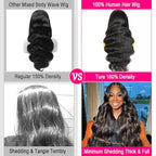 13x6 Body Wave Lace Front Wigs Human Hair Pre Plucked HD Transparent Lace Frontal Wigs Human Hair 180% Density Glueless Wigs Human Hair with Baby Hair for Women 26 Inch