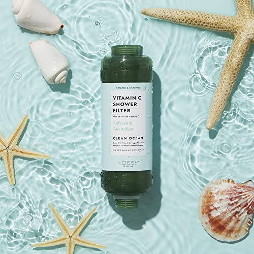 VOESH Vitamin C Shower Filter, Shower Aromatherapy, Water Purifier, Water Softener, Vegan Probiotics, Spa Shower Head, Water Filter, Shower Self-Care