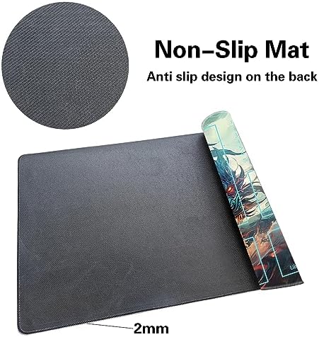 MTG Playmat Size 24x14in Free Storage Bags Non-Slip Backing, Ideal for Card Game Enthusiasts TCG Playmat (DBT3-Rebellion-With Zone)