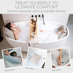 BADESOFA® Luxury Bath-Tub Pillow Set | 3-Piece Bath Pillow Set with Premium Materials & CleanDry+ | Bath Pillows for Head, Neck, & Full Body Comfort | Spa Pillow for Bath- or Hot Tub in Grey