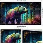 MTG Playmat with Zones 27.5" x 15.74" for TCG MTG Play Mat Non-Slip Rubber Base Commander Playmats for Magic The Gathering Playmat Iorcana Trading Card Game, Forest Bear