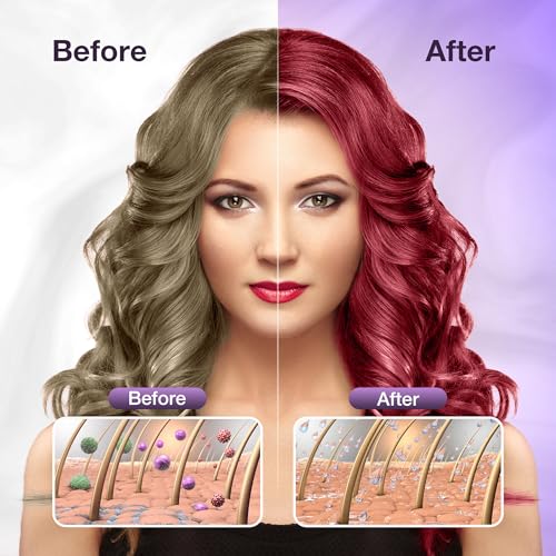 "Leorx 3 In 1 Hair Dye Shampoo, 16.9 Fl Oz, Wine Red, Instant Herbal Refresh For Women & Men - Color Your Hair with Ease - Tintes Para El Cabello Profesional"