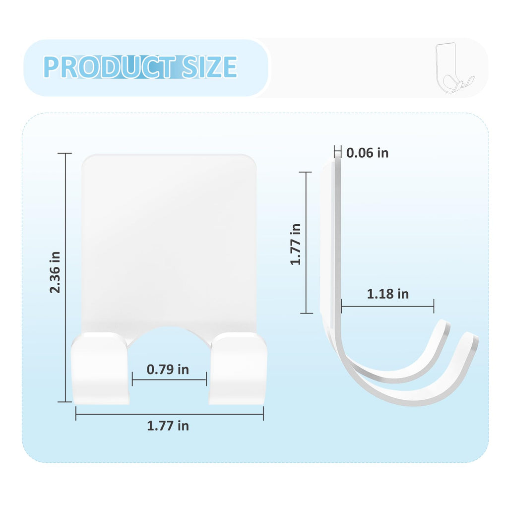 VIS'V Shower Wall Adhesive Razor Holder for His and Hers, White, 2 Pcs