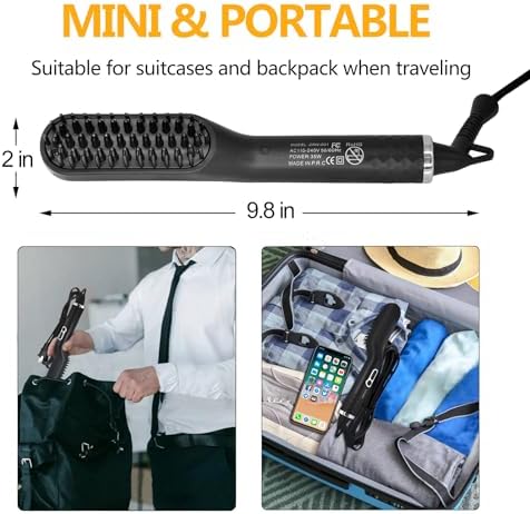 Beard Straightener for Men,Premium Heated Beard Brush w/Anti-Scald Feature,Beard Straightening Comb Unique Stocking Stuffers Gifts for Men Him Dad