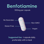 Benfotiamine 300mg (120 Vegetarian Capsules) (60x2) No Stearates - No Silicon Dioxide - Vegan - Non GMO - Gluten Free