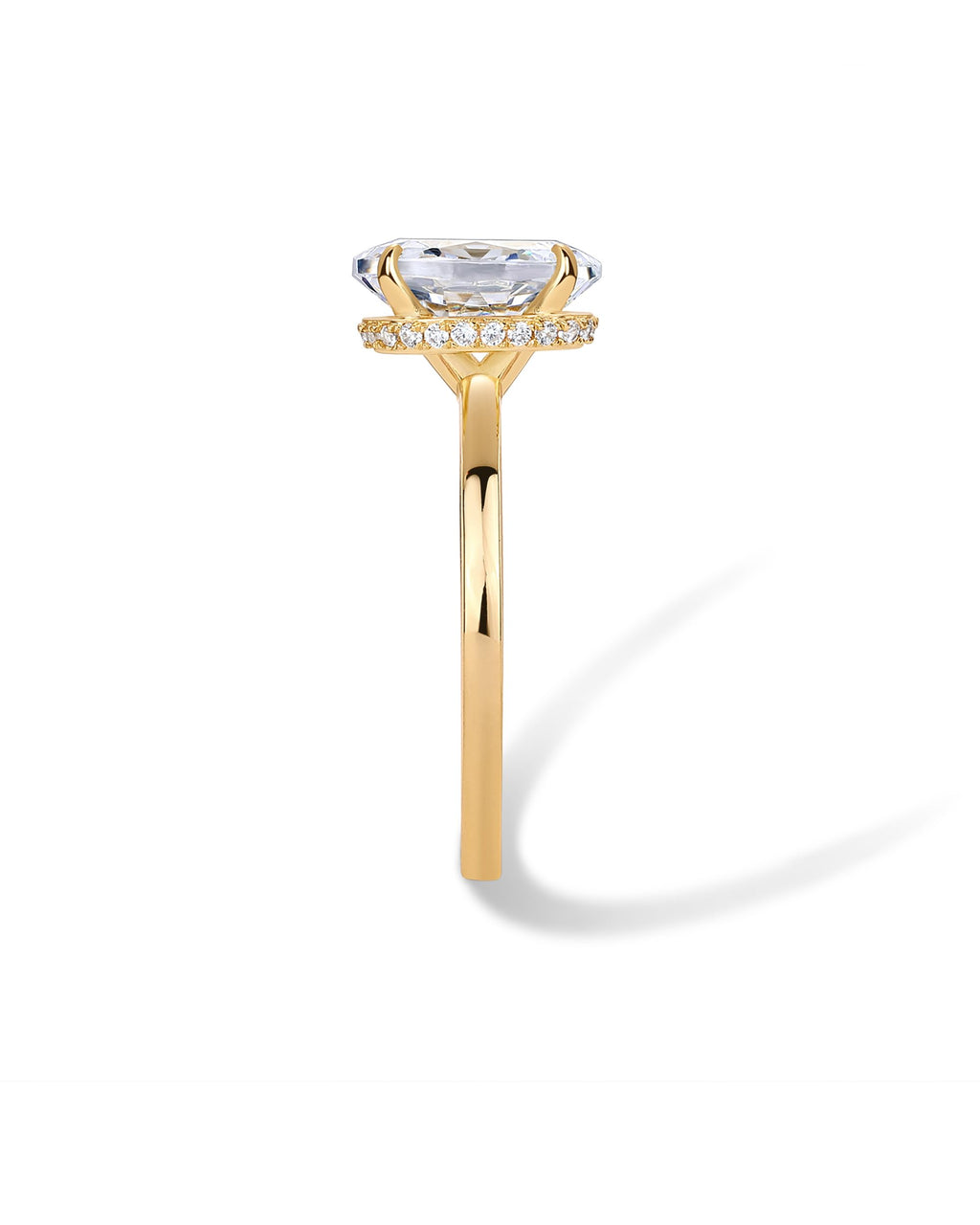 PAVOI 14K Yellow Gold Plated Oval Engagement Ring
