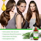 Rosemary Oil for Hair Growth 4.04 Fl Oz, Rosemary Essential Oil for Eyelashs, Eyebrows, Face, Skin Care, Body Massage, Aromatherapy, Hair Loss Treatment, Nourishes The Scalp, Improve Blood Circulation
