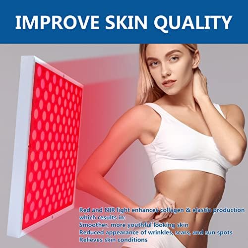 Red-Light-LED-Therapy-Panel - Infrared Red Light Therapy Lamp Device for Body,LED 660nm and Near Infrared 850nm Light Combo