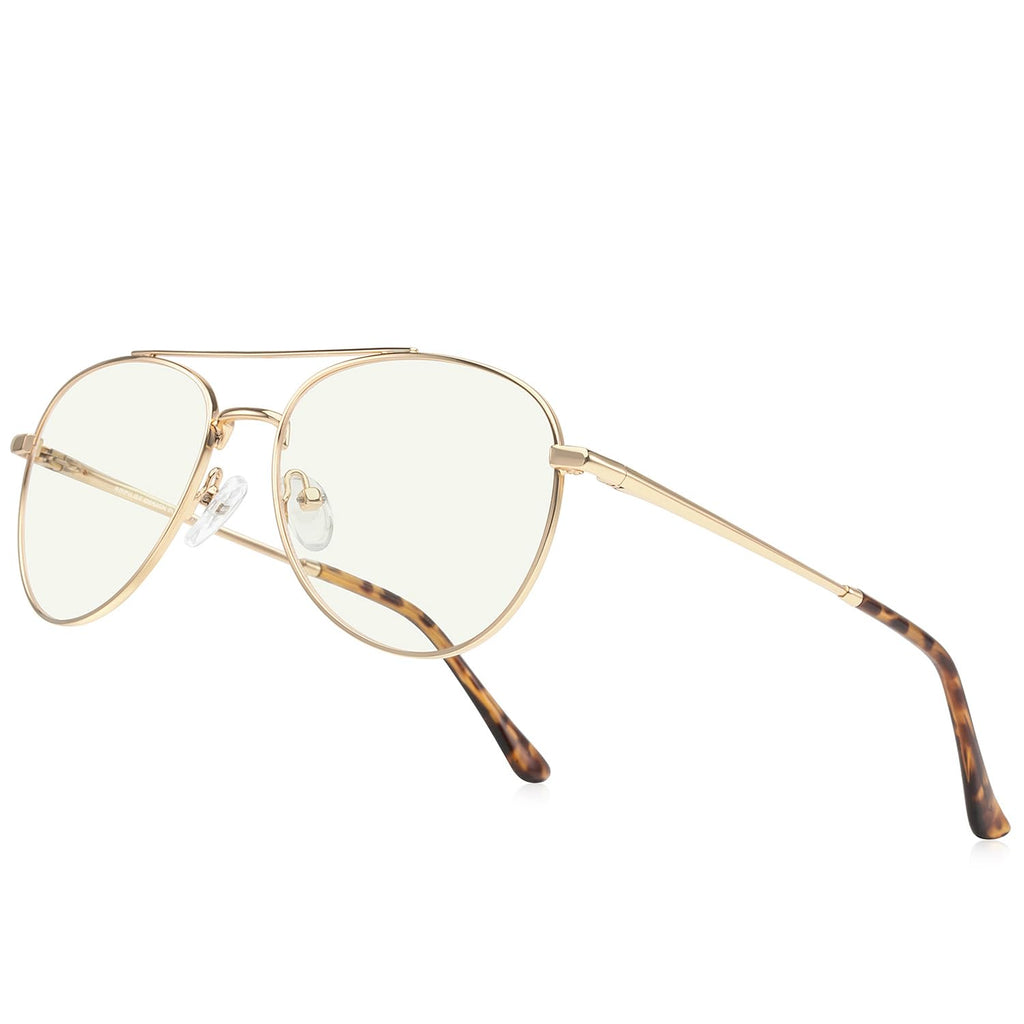 RB.Pilot Blue Light Aviator Reading Glasses for men Women Metal Frame Spring Temple