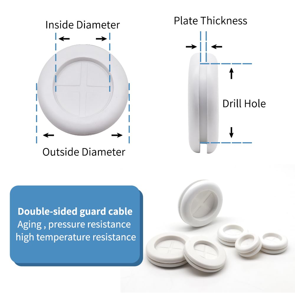 66Pcs Rubber Grommet Assorted Kit, Drill Hole Firewall Hole Plugs Wire Protection, 6 Sizes 1-13/16" 1-1/2" 1" 7/8" 5/8" 3/16"
