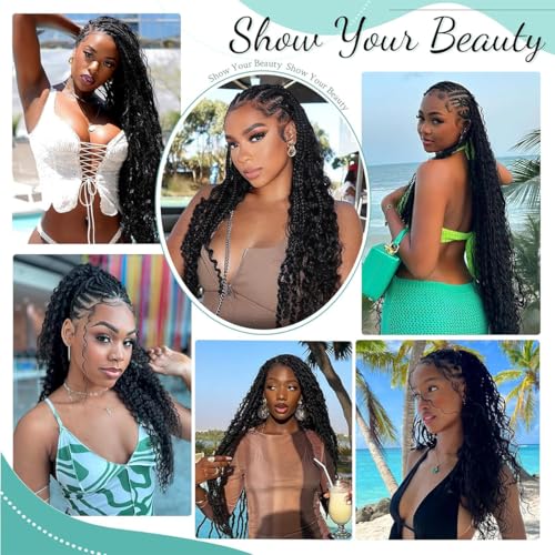 Human Braiding Hair for Boho Braids 12A 20" Deep Water Wave Bulk Human Hair Extensions for Braiding No Weft Brazilian Virgin Curly Loose Deep Wave Bulk Wet and Wavy 1 Bundle 100g Natural Black