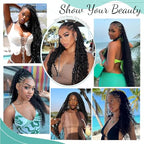 Human Braiding Hair for Boho Braids 12A 20" Deep Water Wave Bulk Human Hair Extensions for Braiding No Weft Brazilian Virgin Curly Loose Deep Wave Bulk Wet and Wavy 1 Bundle 100g Natural Black