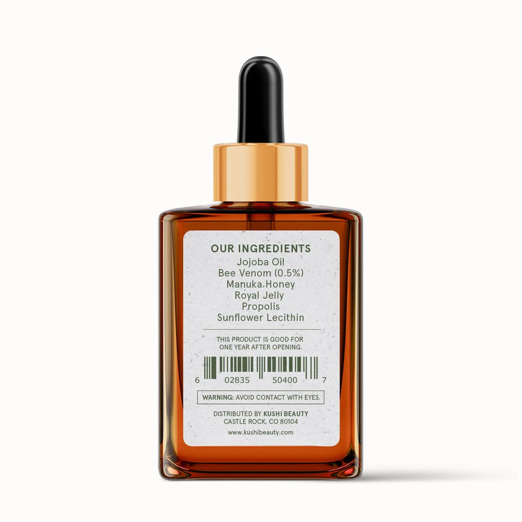 KUSHI Bee Venom Serum – Hydrating & Firming Face Serum for Radiant, Youthful-Looking Skin – Cruelty-Free, No Parabens or Sulfates – 15ml