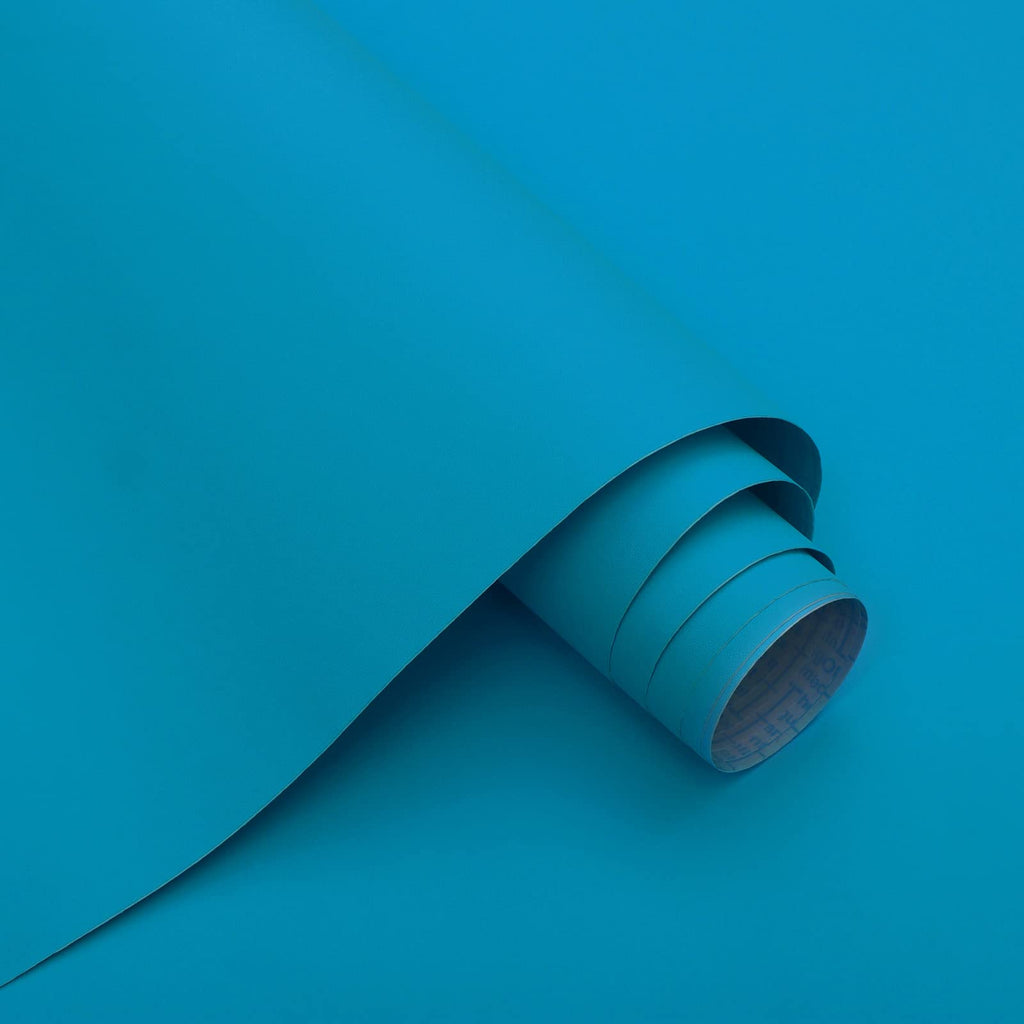Micpolo 15.7"x394" Peel and Stick Wallpaper - Blue for Bedroom and Bathroom - Easy Peel Off, Renter Friendly, Removable Vinyl, Matte