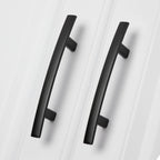 homdiy 10 Pack Solid Heavy Duty Zinc Alloy Cabinet Handles, Black Cabinet Pulls, 3 Inch Hole Center Arch Drawer Pulls Modern Hardware for Kitchen Bathroom Cupboard