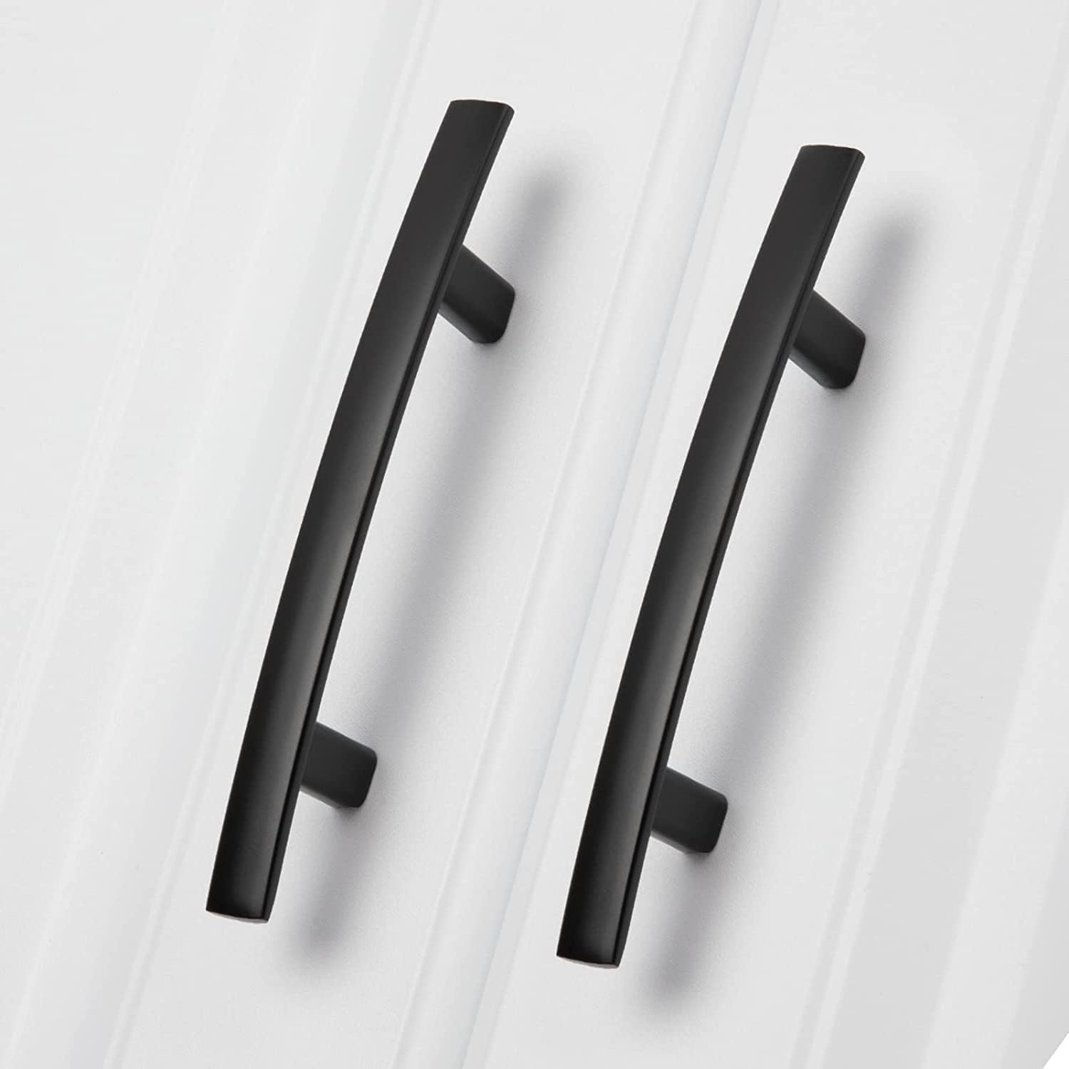homdiy 10 Pack Solid Heavy Duty Zinc Alloy Cabinet Handles, Black Cabinet Pulls, 3 Inch Hole Center Arch Drawer Pulls Modern Hardware for Kitchen Bathroom Cupboard