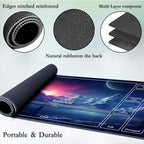for MTG Game Playmat, for Magic TCG Rubber Play mat,Tabletop Card Playmats with Smooth Surface,Trading Card Inked Game Mat with New Zones,Battle Game,Snow Mountain Moon