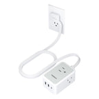 TESSAN Small Flat Plug Power Strip, Ultra Thin Extension Cord 5 ft, 3 AC Outlets with 3 USB Ports (1 USB C), Multiple Wall Outlet Extender for Cruise Travel Office School Dorm Room Essentials