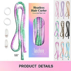 Lanzhire Heatless Curling Headband for Overnight Curls - No-Heat Curlers for Long and Short Hair (Purple Tie Dye)