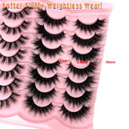 False Lashes Mink Natural Look Faux Mink Wispy Lashes Cat Eye C Curl Strip Eyelashes Book 3D Fluffy Flase Eyelashes Pack 2 Styles