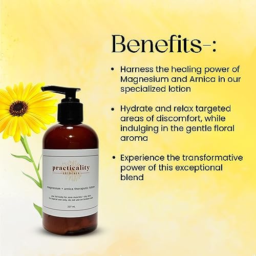 Magnesium and Arnica Therapeutic Lotion | Magnesium and Arnica Lotion for Muscle Comfort | for Muscle Massage and Relaxation | 1 Pc