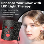 Red Light Therapy for Face, LED Face Mask Light Therapy, Red Light Therapy Mask for Wrinkles, Acne, Skin Rejuvenation, 300 LEDs, 3 Modes, 10-Min Auto Off, Eye Protection Included