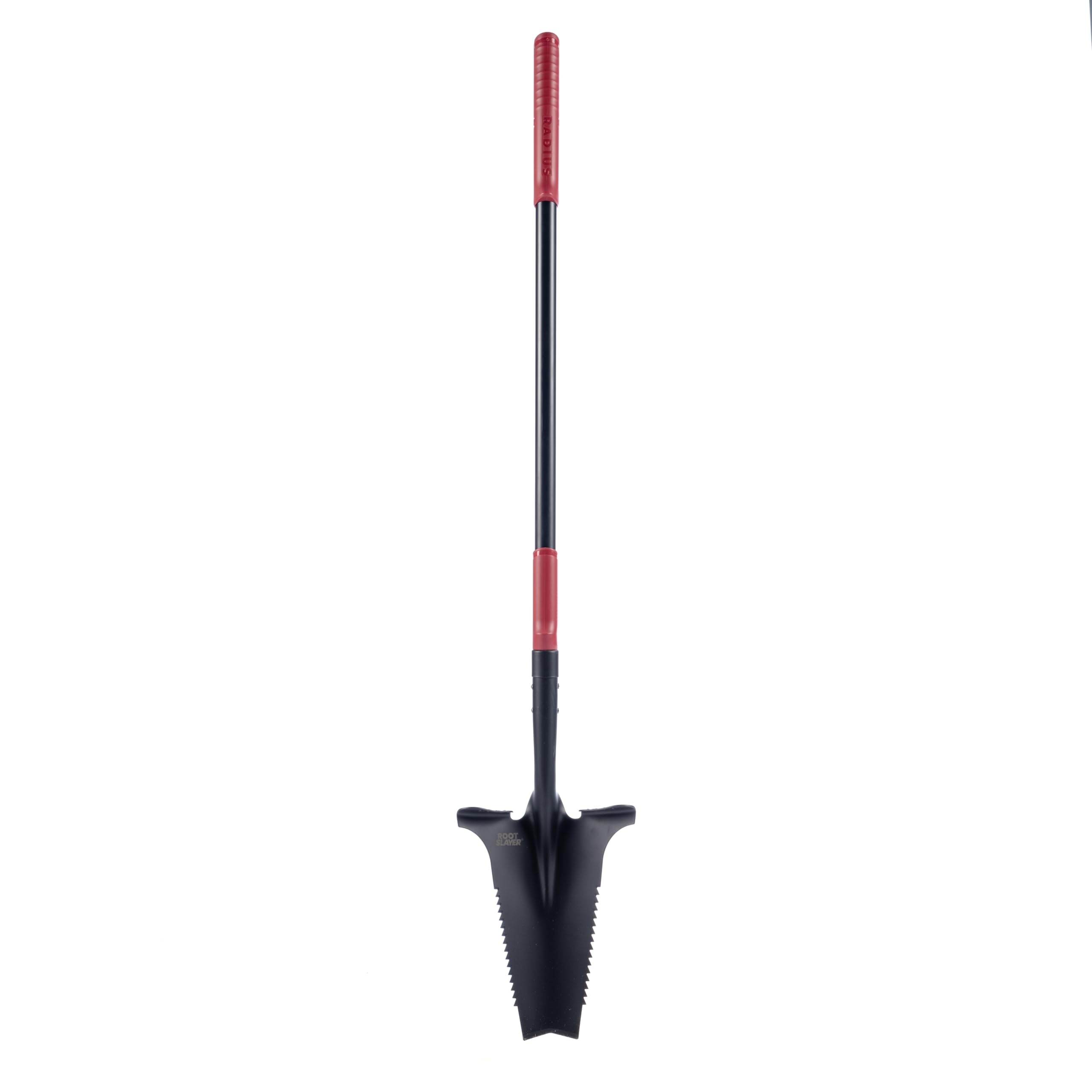 Root Slayer RS225 Long Handle Garden Shovel, Fiberglass Shaft, Black