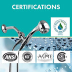 Niagara Conservation N2935CH Earth Spa 3-Spray with 2 GPM 2.7-in. Wall Mount Handheld Shower Head in Chrome, 1-Pack | Bathroom Shower Head Sprayer with Pressure Compensation Technology