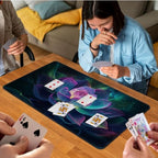 for MTG Game Playmat, for Magic TCG Rubber Play mat,Tabletop Card Playmats with Smooth Surface,Trading Card Inked Game Mat,Battle Game,Glowing Lotu