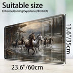 for MTG Game Playmat, for Magic TCG Rubber Play mat,Tabletop Card Playmats with Smooth Surface,Trading Card Inked Game Mat with New Zones,Battle Game,Horses in River