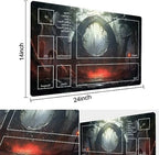 MTG Playmat Size 24x14in Free Storage Bags Non-Slip Backing Printing, Ideal for Card Game Enthusiasts TCG Playmat (with Zone,Spell of The Dark)