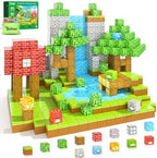 100PCS Magnetic Blocks - Build Mine Magnet World Forest Dinosaur Edition, Sensory STEM Construction Building Toys Kids Games for Toddler Christmas Birthday Gifts for 3 4 5 6 7 8 Years Old Girls & Boys
