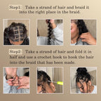 Human Braiding Hair 110g Water Wave Bulk Human Hair for Braiding 2 Bundles/Pack 14 Inch Wet and Wavy Boho Knotless Braids No Weft Brazilian Virgin Curly Extensions Black