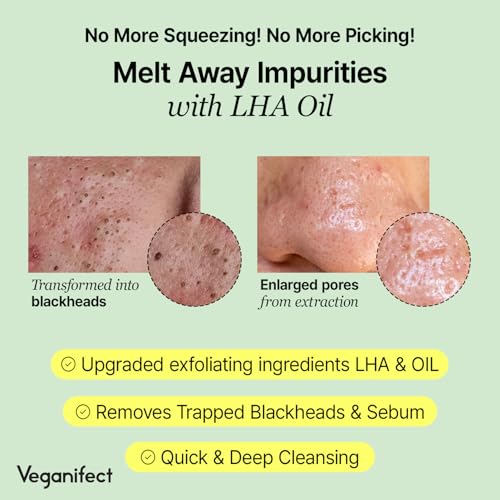 LHA Deep Cleansing Oil, Makeup, Blackhead and Whitehead Remover, Korean Skin Care, Vegan, 6.93 Fl Oz