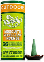 Murphy’s Naturals Mosquito Repellent Incense Cones for Outdoor Patio, DEET-Free, Plant-Based Bug Defense, 24+ Minutes Burn Time Each, 36 Count