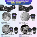 Telescope, Telescope for Adults High Powered Professional, 90mm Aperture 800mm Refractor Telescopes for Astronomy Beginners Fully Multi-Coated with AZ Mount Tripod & Phone Adapter & Carry Bag