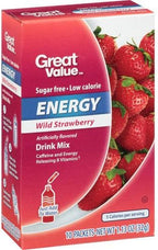 Great Value Energy Drink Mix Variety Bundle, 0.88-1.13 oz box with 10 Drink Packets (Pack of 4) includes 1-Box Blueberry Acai + 1-Box Wild Strawberry + 1-Box Dragon Fruit + 1-Box Pomegranate Lemonade