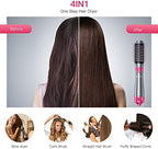 Brightup Blow Dryer Brush & Volumizer with Negative Ionic Technology, Detachable & Interchangeable Brush Head, Hair Dryer Brush for Curling, Smoothing & Styling, Heat Protective Glove Included