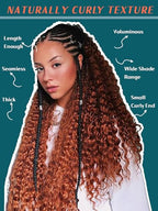 Ginger Bohemian Braiding Hair Deep Wave Bulk Hair for Braiding No Weft Hair Curls for Boho Braids Wet and Wavy Curly Bundles for Braiding Hair Extensions 2 Bundle 200g 18 Inch Water Wave, 350